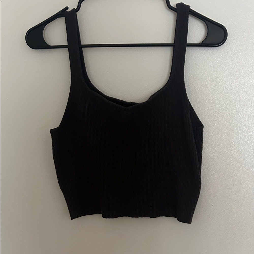 Charcoal Ribbed Women's Crop Top